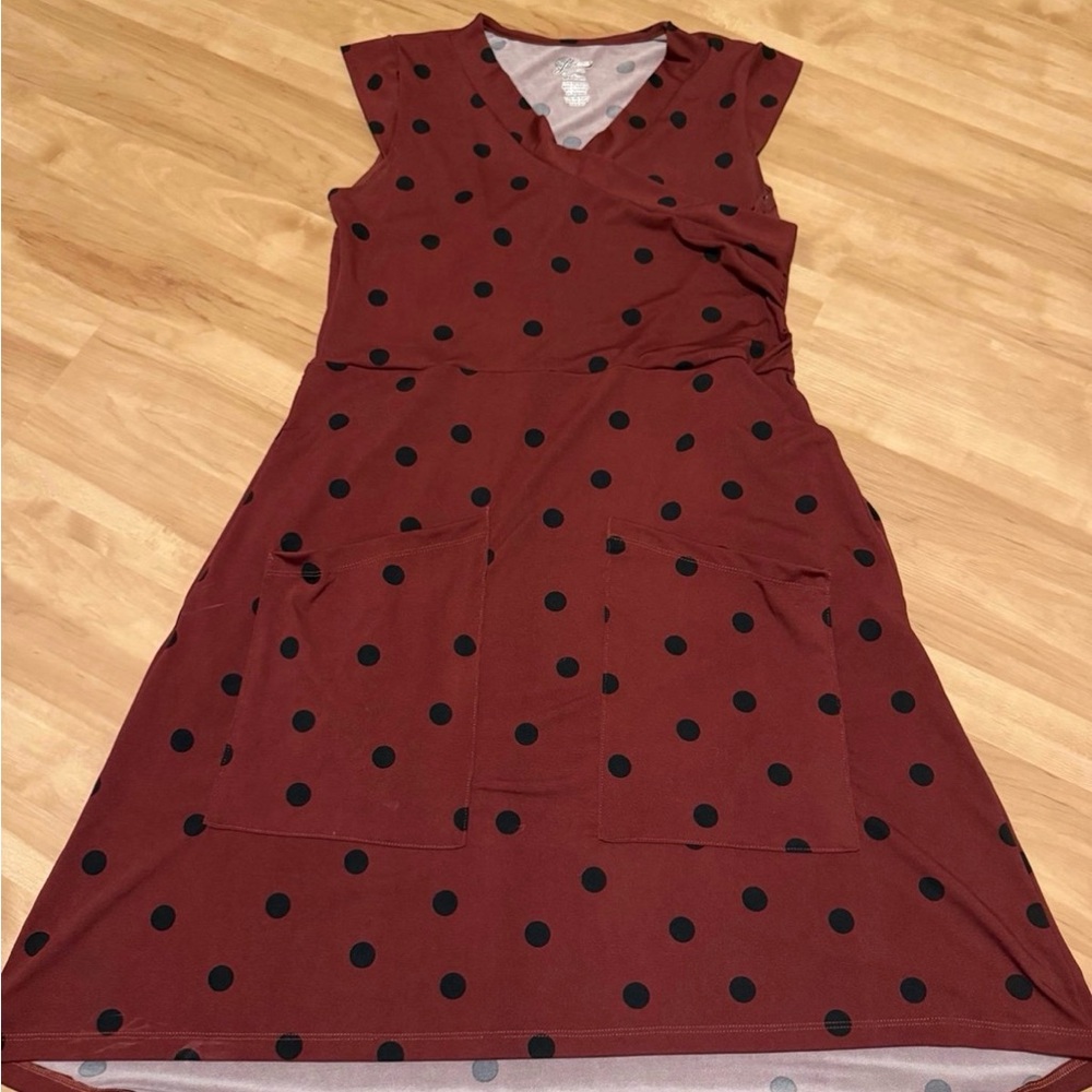 Lady Hike Maroon Polka Dress size M